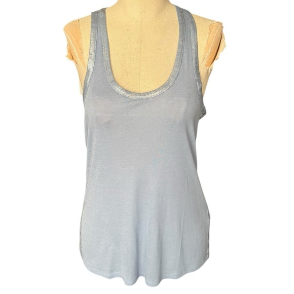 NWT Zadig & Voltaire Ander Foil Racerback Tank - Horizon Blue Small - Picture 3 of 9